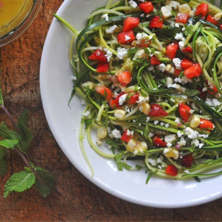 Strawberry and Zucchini Noodle Salad