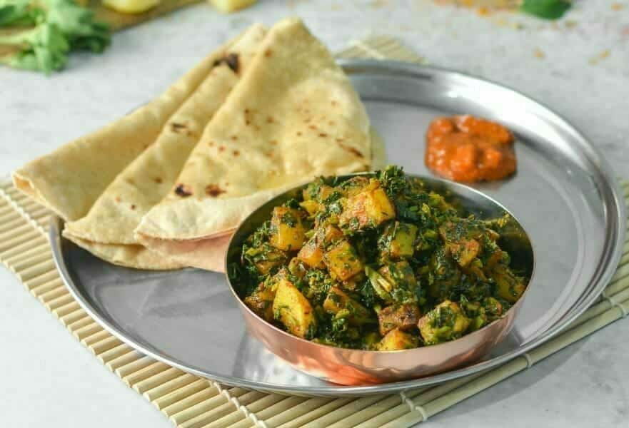 Aloo Methi with Roti