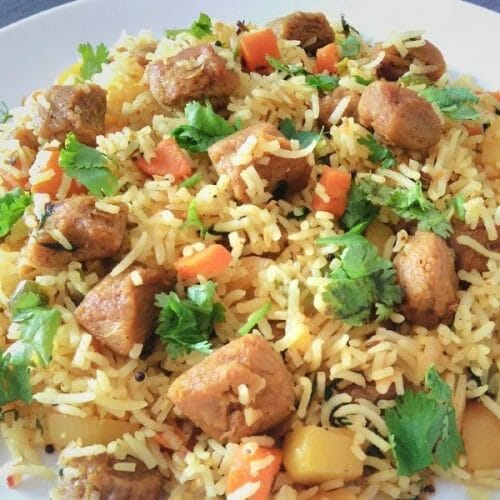 Soya Chunks Pulao