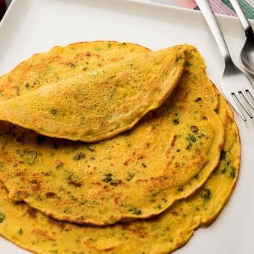 Besan Chilla (Chick Pea Pancakes)