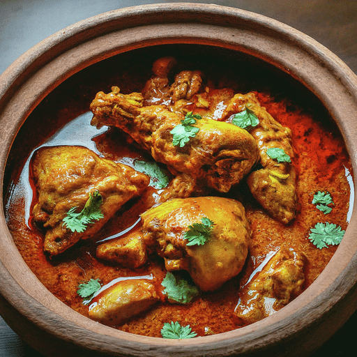 Fiery Kori Gassi chicken curry bursting with coconut and tamarind flavours