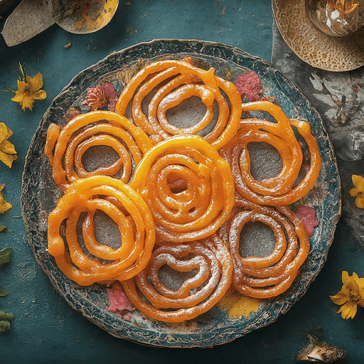 Deep fried batter spirals soaked in a sweet syrup