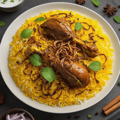 Flavourful biryani from Hyderabad India often made with lamb or chicken
