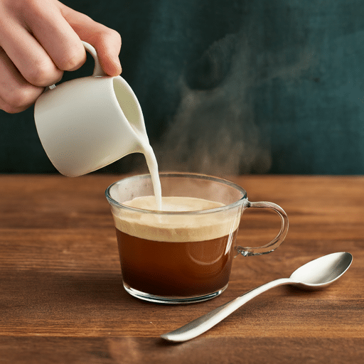 Serving coffee in the cup