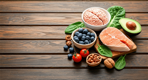 Arrangement of brain boosting foods