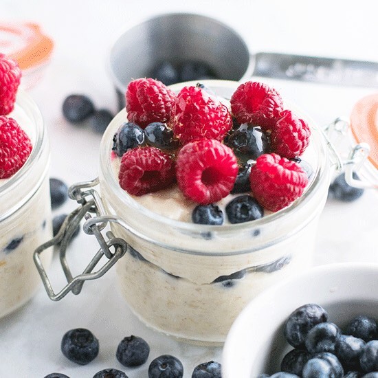 Easy Berry Burst Overnight Oats