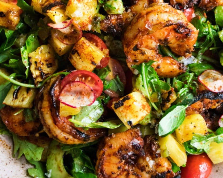 Grilled Shrimp and Pineapple Salad