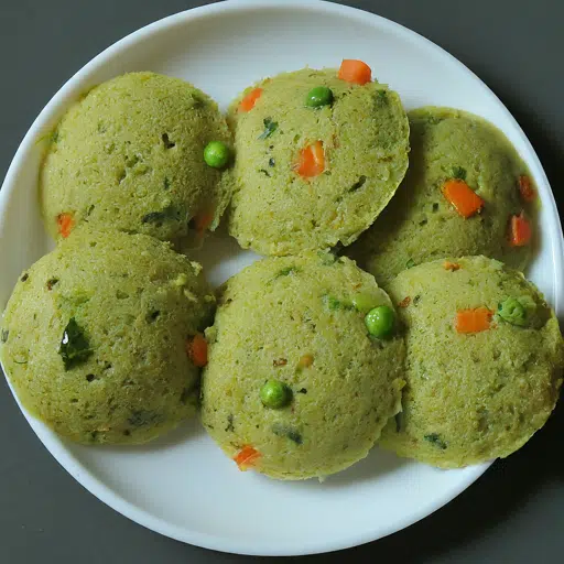 Green Moong Dal and Vegetable Idli
