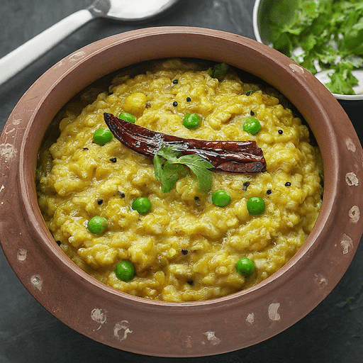 A healthy Indian dish made with oats lentils vegetables and spices