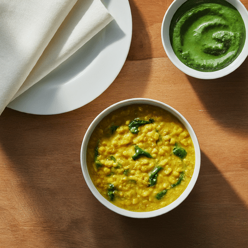 A hearty lentil and spinach stew a nutritious Indian dish