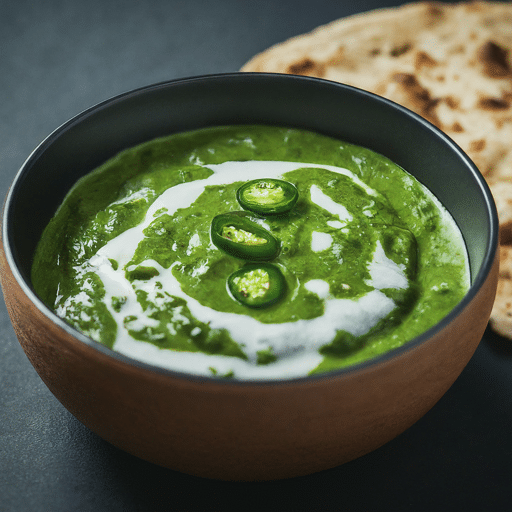 Creamy spinach curry infused with rich Punjabi flavours