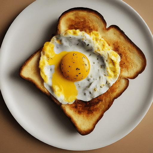 Eggy bread slices toasted for breakfast