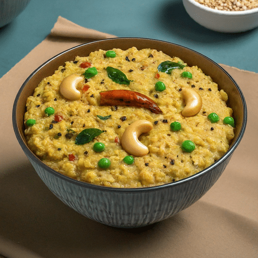 Savory porridge made with rolled oats vegetables and Indian spices