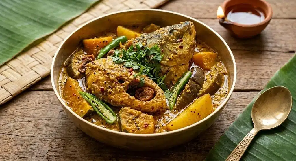 What Is Odisha’s Famous Food? 20 Must-Try Dishes 6 Macha Ghanta Odia fish curry with vegetables in spicy gravy garnished with coriander
