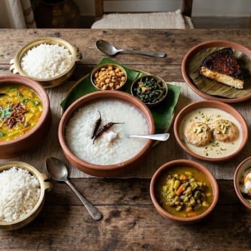 What Is Odisha’s Famous Food? 20 Must-Try Dishes 15 Odisha traditional thali with Dalma Pakhala Bhata rice curries and desserts