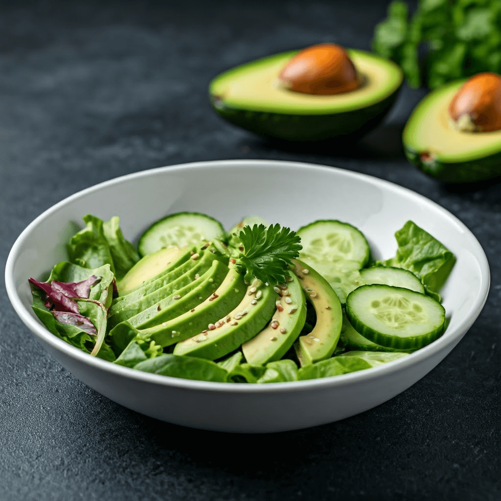 Avocado cucumber salad bowl