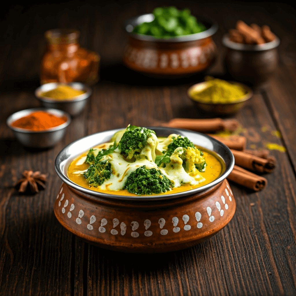 Broccoli cheese curry bowl