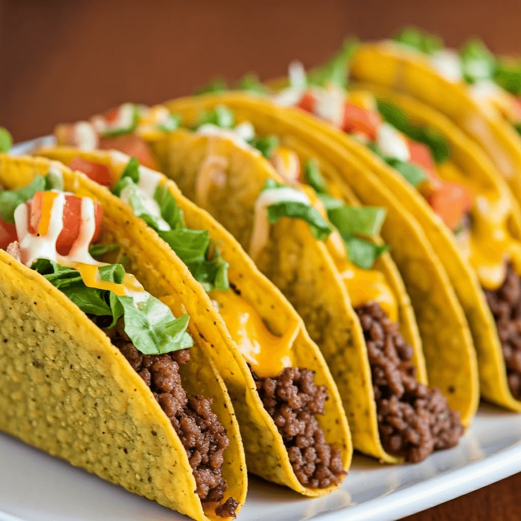 Cheesy beef crunch tacos