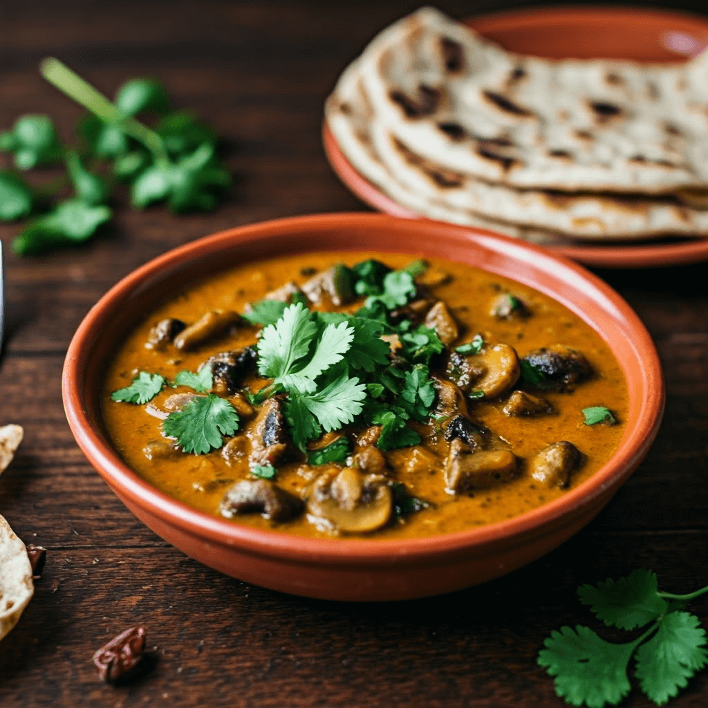 Indian mushroom masala dish