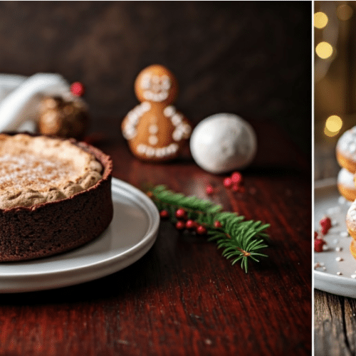 Christmas cake and doughnuts