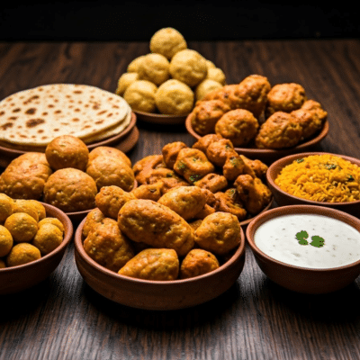 Variety of UP food in different plates