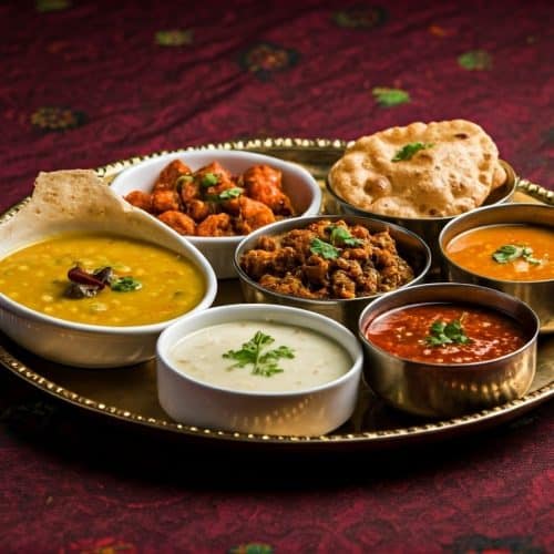 An illustration of Rajasthani thali