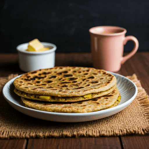 What Are the Famous Food of Haryana You Must Try? 4 Bajra aloo roti served hot with curd stuffed millet flatbread from Haryana