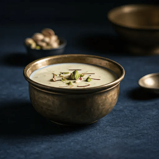 What Are the Famous Food of Haryana You Must Try? 13 Rabri served in a bowl with saffron and nuts traditional milk based dessert from Haryana