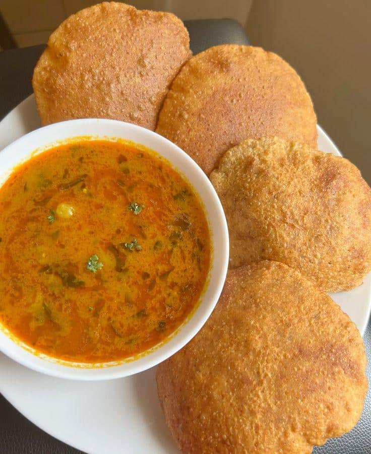 What Are the Most Famous Foods of Uttar Pradesh? 11 Bedmi puri with aloo sabzi crispy lentil stuffed puris served with spicy potato curry
