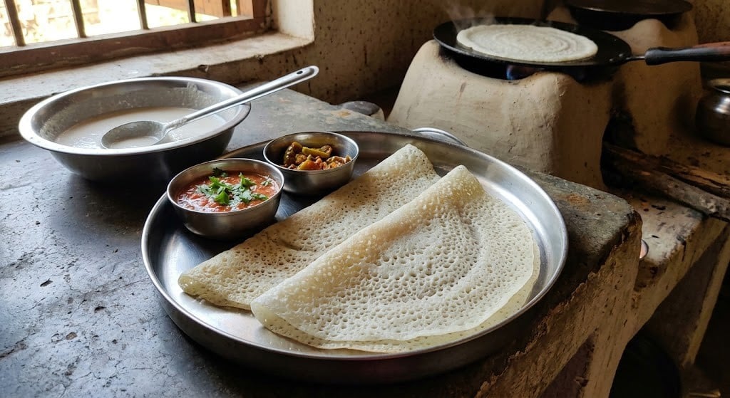 What Are the 20 Must-Try Chhattisgarh Famous Food Dishes? 3 Chila savoury rice pancakes from Chhattisgarh made with fermented rice batter