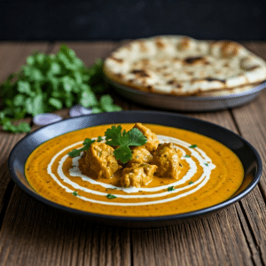Creamy malai chicken with naan