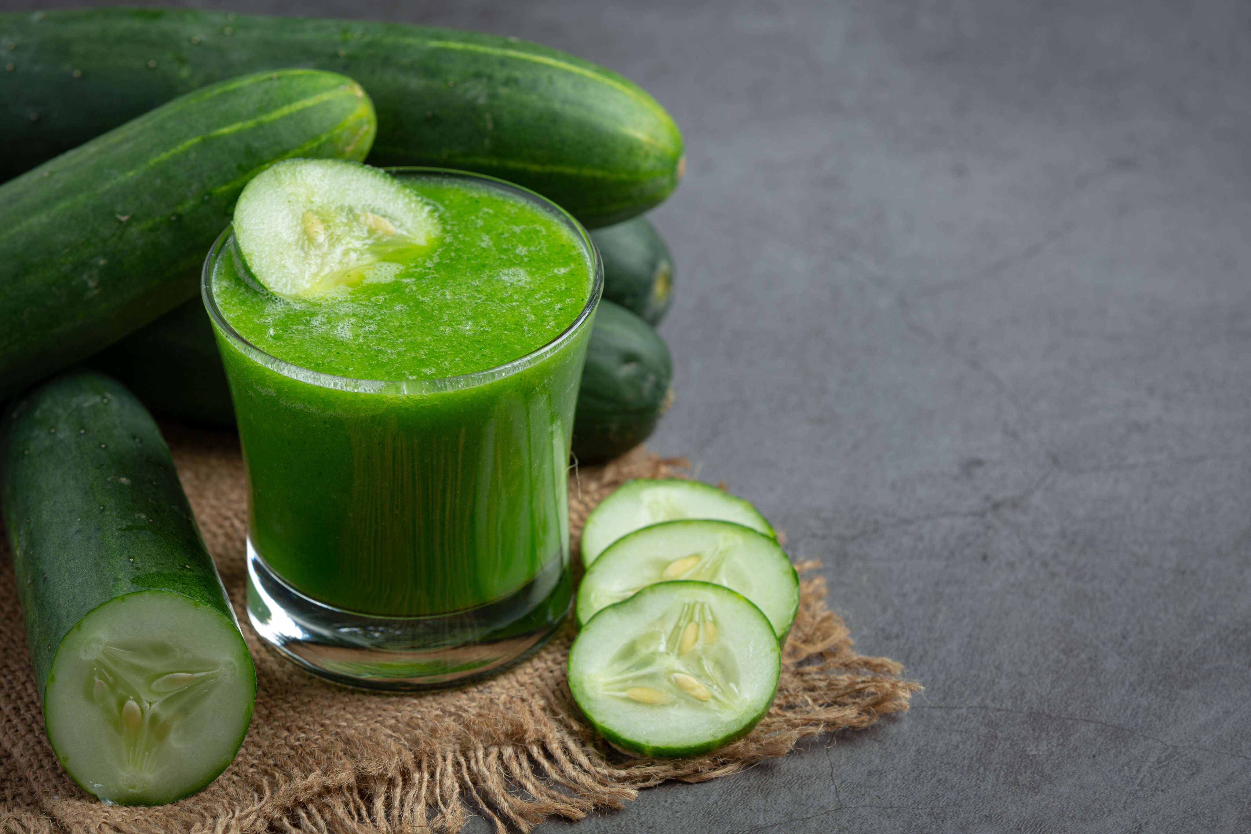 Glass of cucumber juice