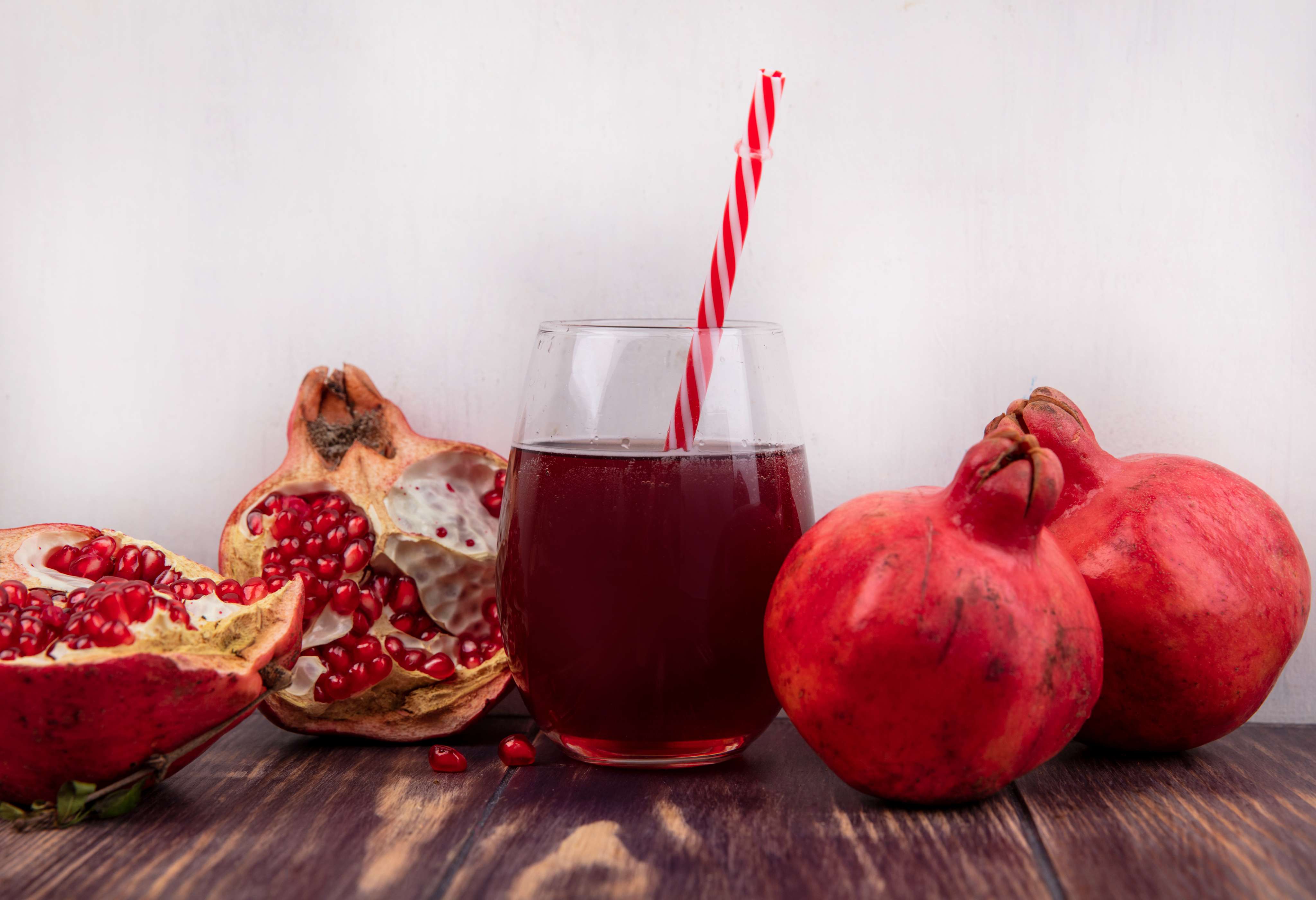 Glass of pomegranate juice