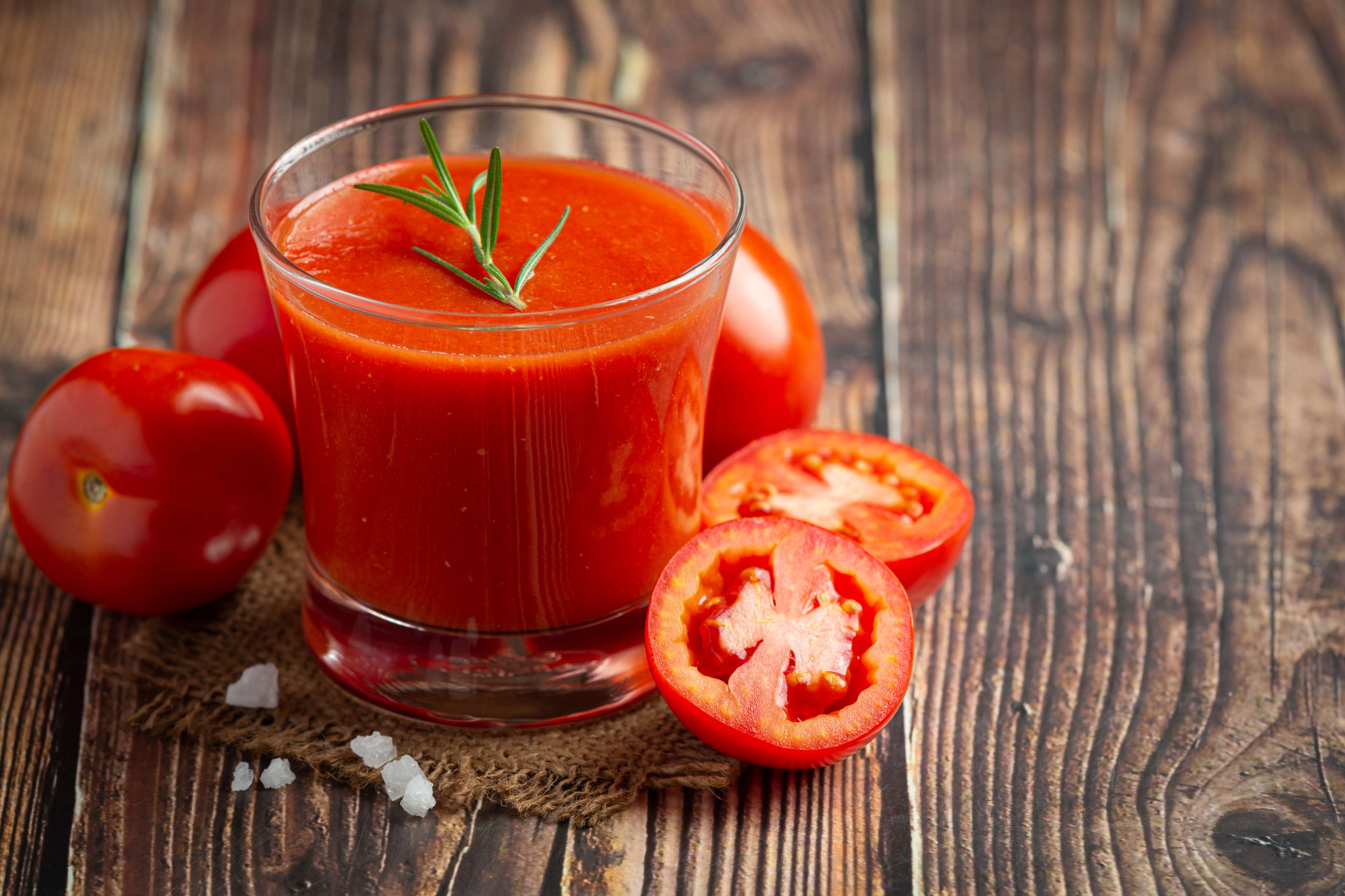 Glass of tomato juice