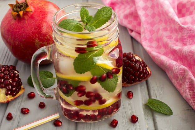 Grapefruit Pomegranate and Mint Detox Water