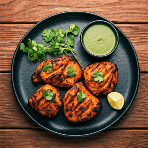 Grilled chicken tikka plate