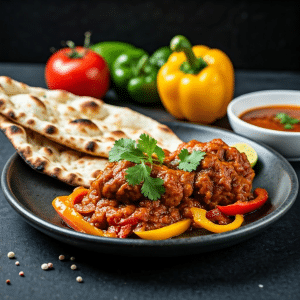 Kadai Chicken dish with naan