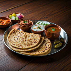 Pakistani paratha on table