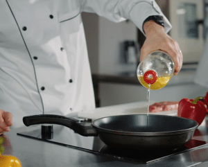 Photography of cooking with olive oil