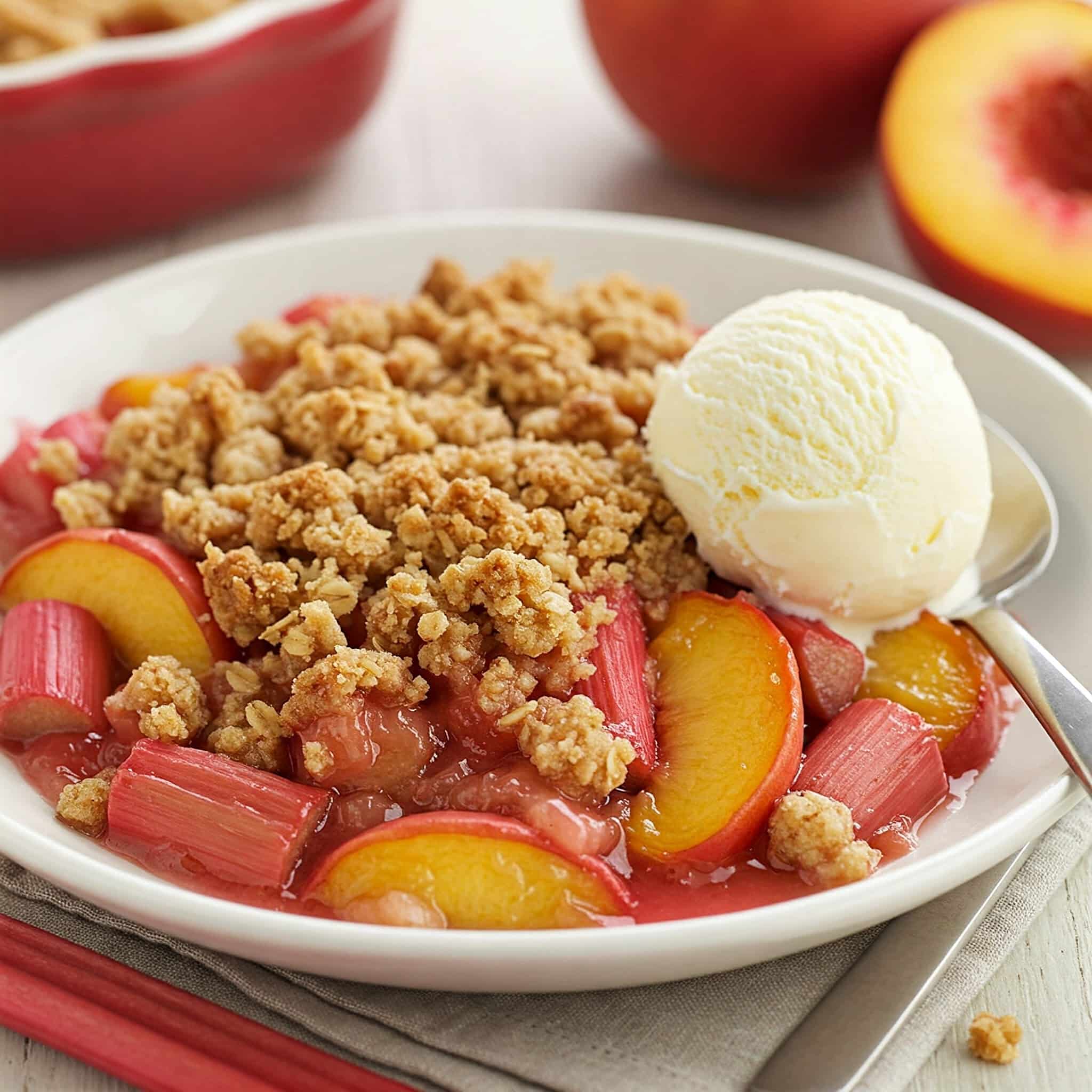 Rhubarb Peach Crisp