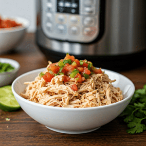 Shredded chicken with salsa 
