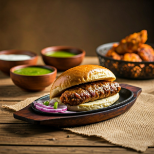 Street style Bun Kebab meal