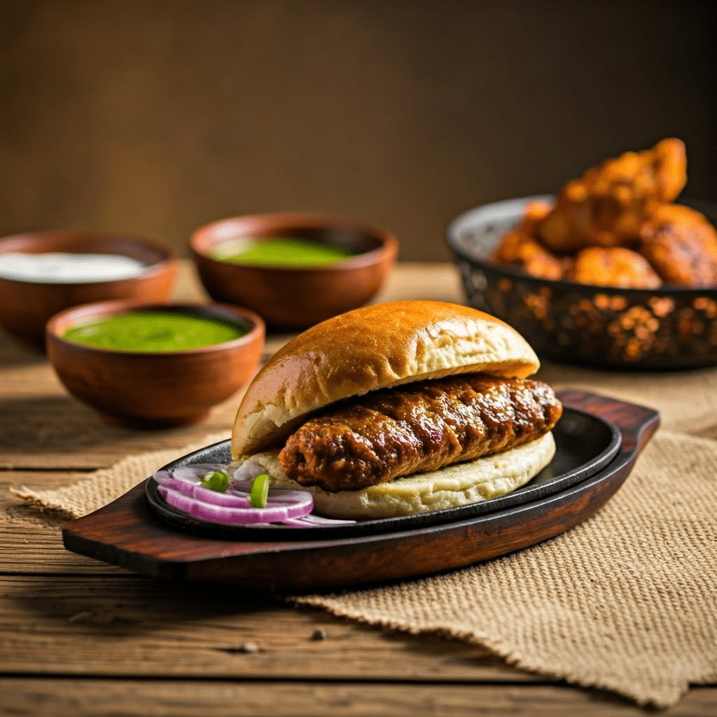 Street style Bun Kebab meal