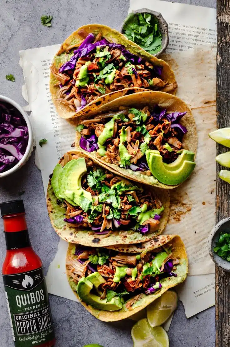 Vibrant jackfruit tacos