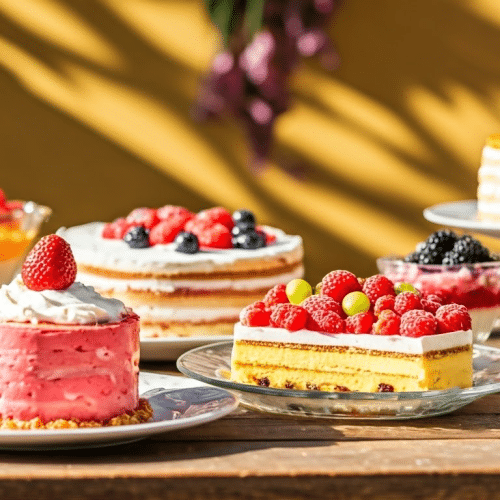 Vibrant summer dessert table