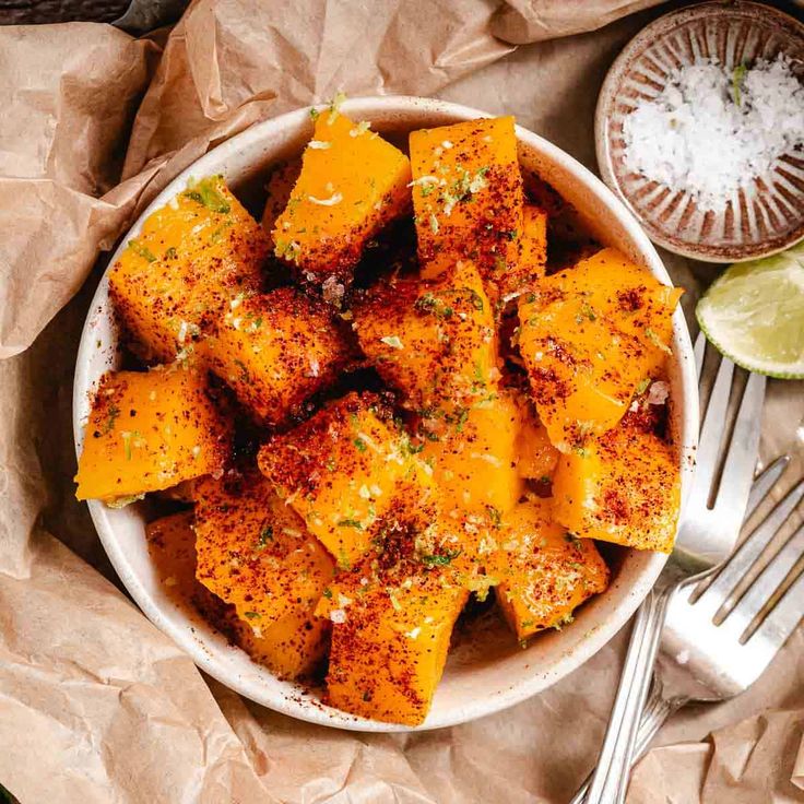 a bowl full of mango lime chilli dish
