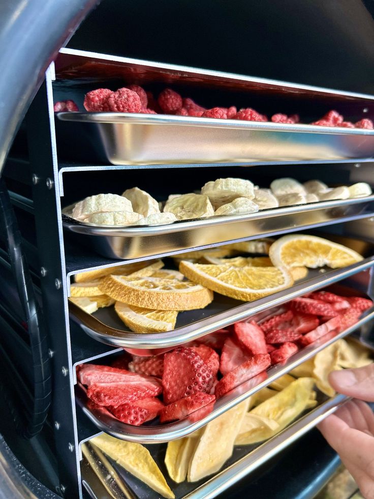 fruits being freeze dryed