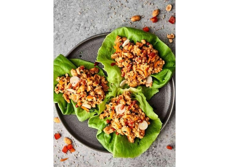 Thai Peanut Chicken Lettuce Wraps
