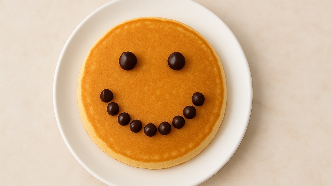 Chocolate Chip Smiley Pancakes