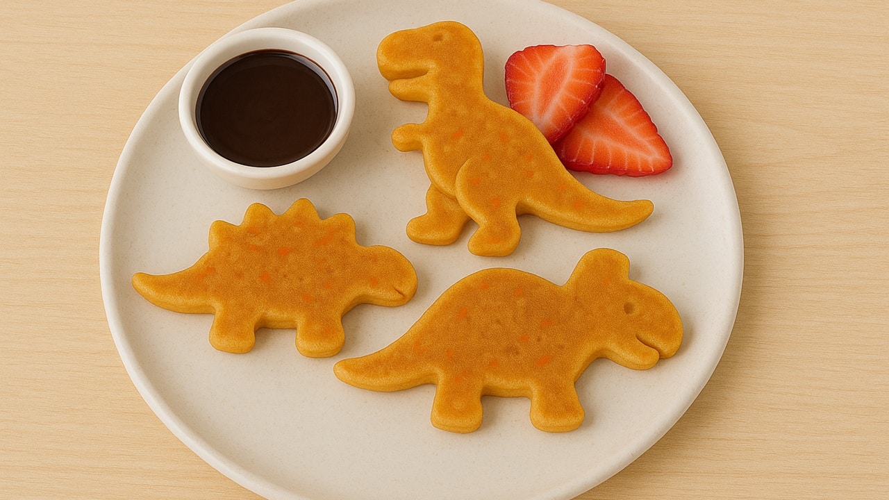 Dinosaur shaped pancakes